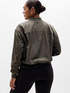 Athleta Citybound Bomber - Green (Mountain Olive)