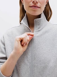 Athleta Forever Fleece Track Jacket - Gray (Grey Heather)