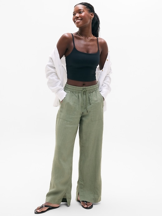 Image number 5 showing, Retreat Linen High Rise Wide Leg Pant