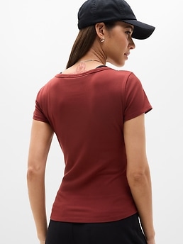 Signature Rib Scoop Tee - Orange - image 3