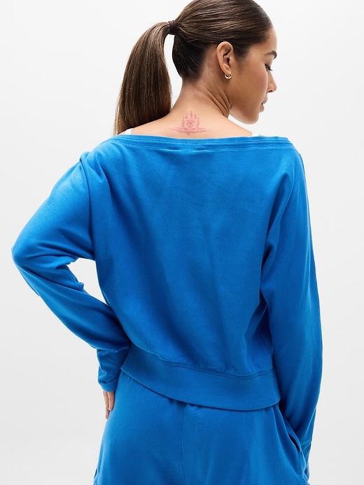 Image number 3 showing, Airy Cotton Terry Boat Neck Sweatshirt