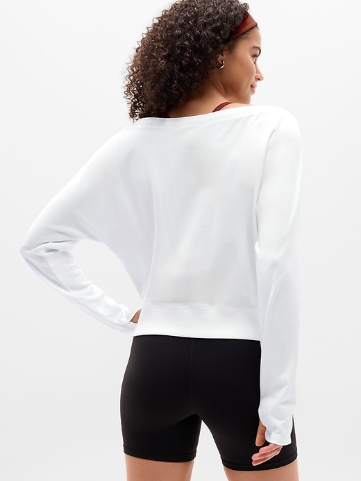 Image number 3 showing, Airy Cotton Terry Boat Neck Sweatshirt