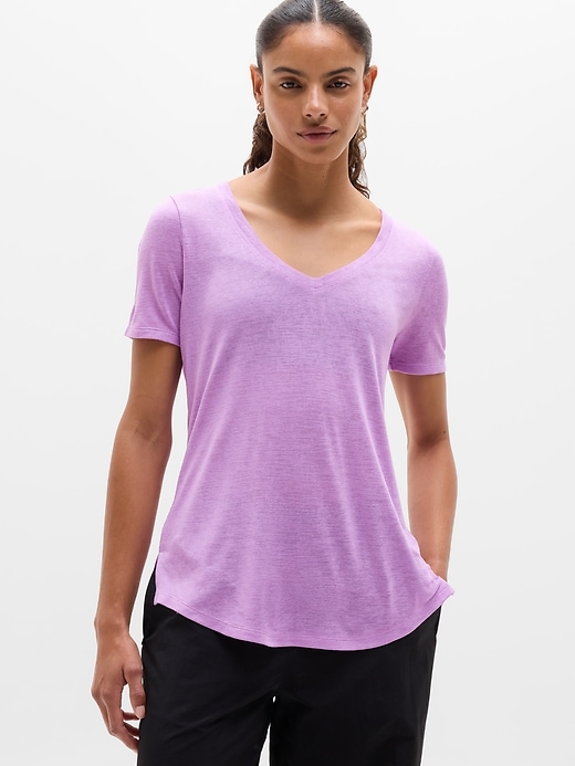Image number 1 showing, Breezy Scoop V-Neck Tee