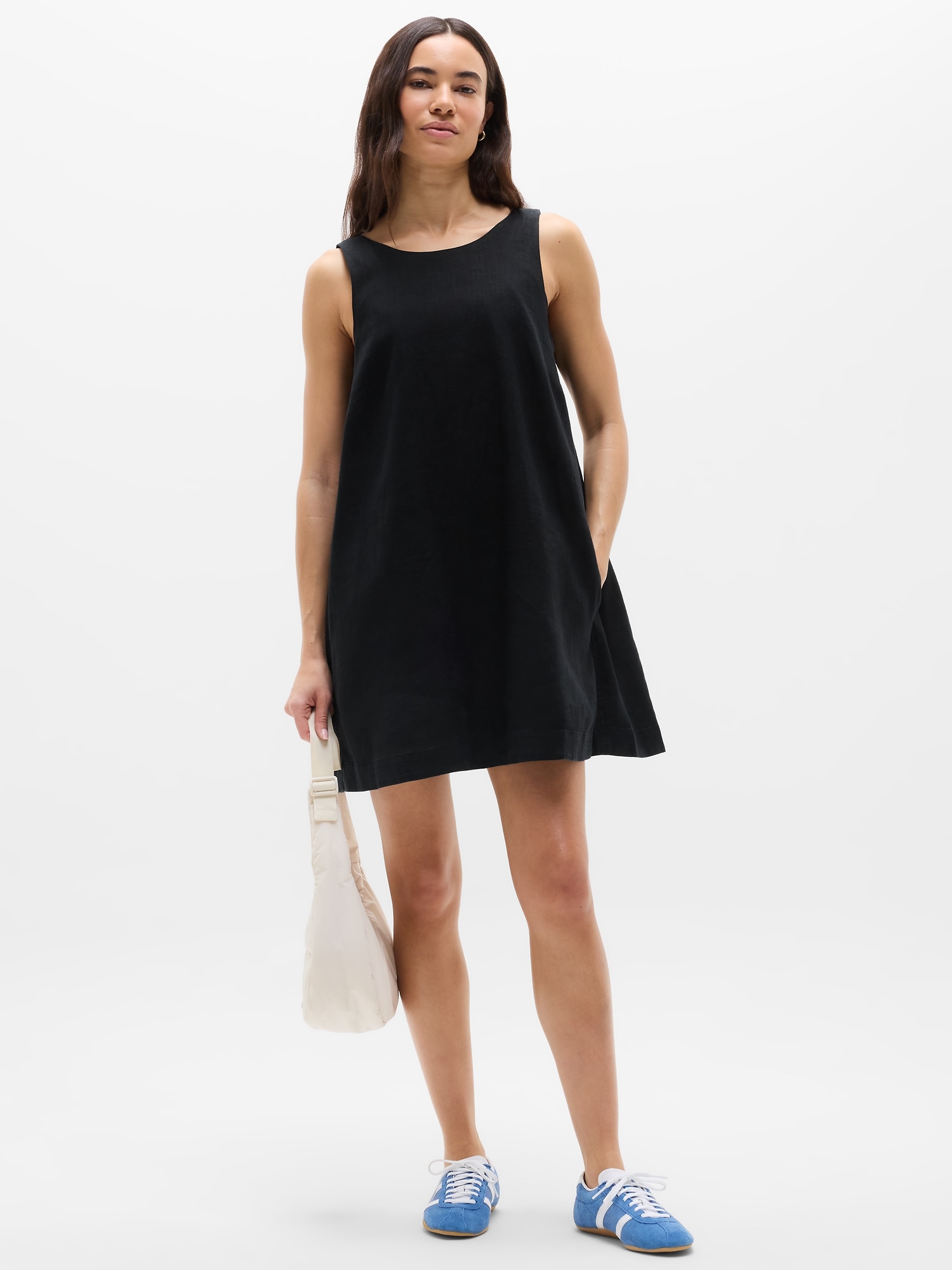 Женское платье Athleta Retreat Linen, цвет: Чёрный