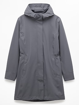 Athleta Rainout Ridge Long Trench - Gray (Slate)