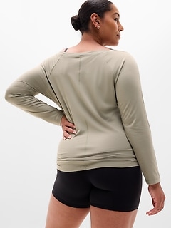 Athleta Move With Ease Off The Shoulder Top - Green (Willow)