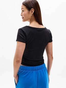 Signature Rib Scoop Tee - Black - image 3