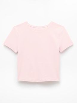 Athleta Transcend Open Back Tee - Pink (Pink Sand)
