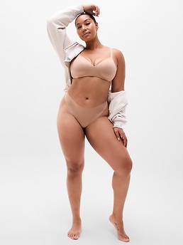 Sleek Form No Show Thong Underwear - Beige - image 4