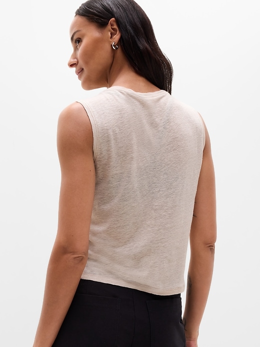 Image number 3 showing, Getaway Linen Blend Muscle Tank