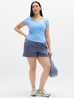 Signature Rib Scoop Tee - Blue - image 5