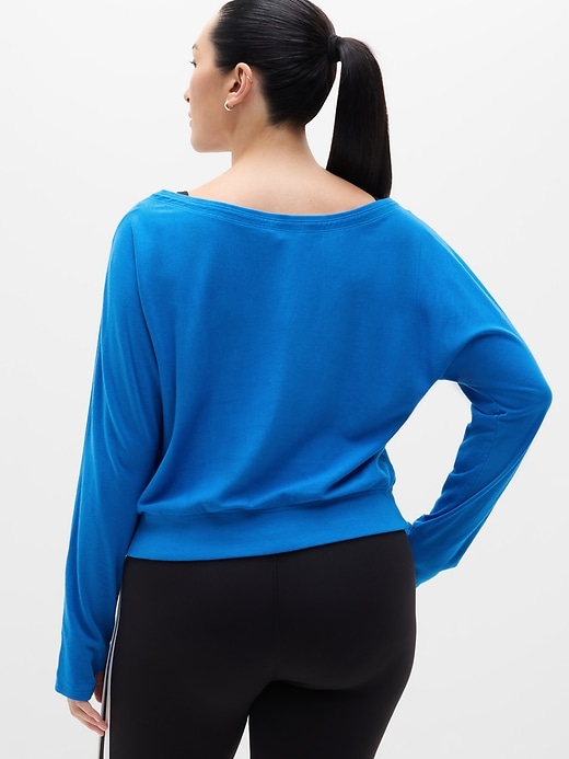 Image number 6 showing, Airy Cotton Terry Boat Neck Sweatshirt