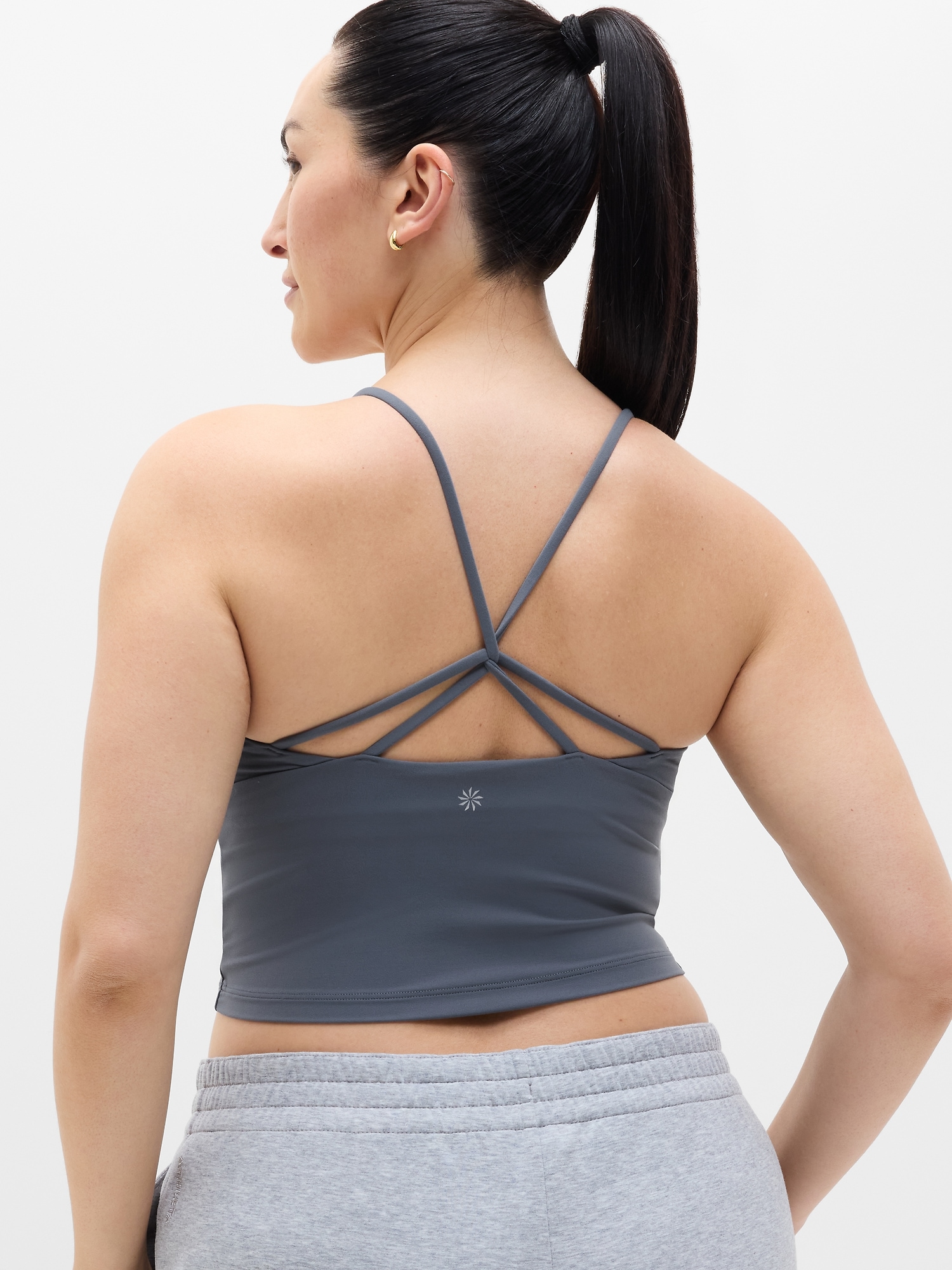 Athleta Transcend Thin Strap Crop Bra - Gray (Slate)