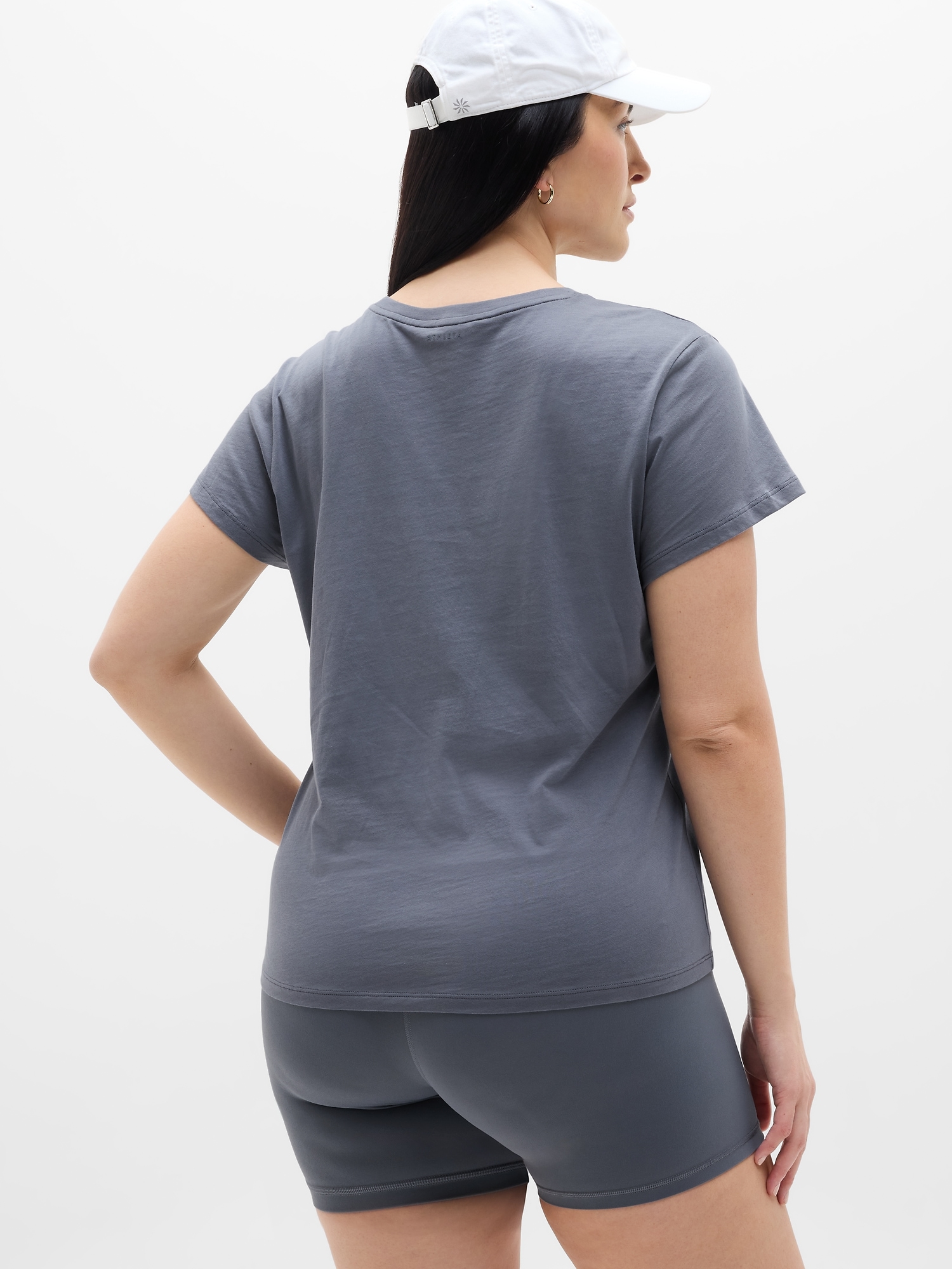 Athleta Favorite Cotton Classic Tee - Gray (Slate)
