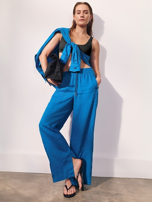 Image number 7 showing, Retreat Linen High Rise Wide Leg Pant