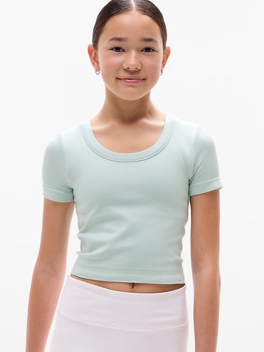 Image number 1 showing, Athleta Girl Rise Above Rib Scoop Tee