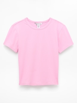 Athleta Signature Rib Crop Tee - Pink (Waterlily)