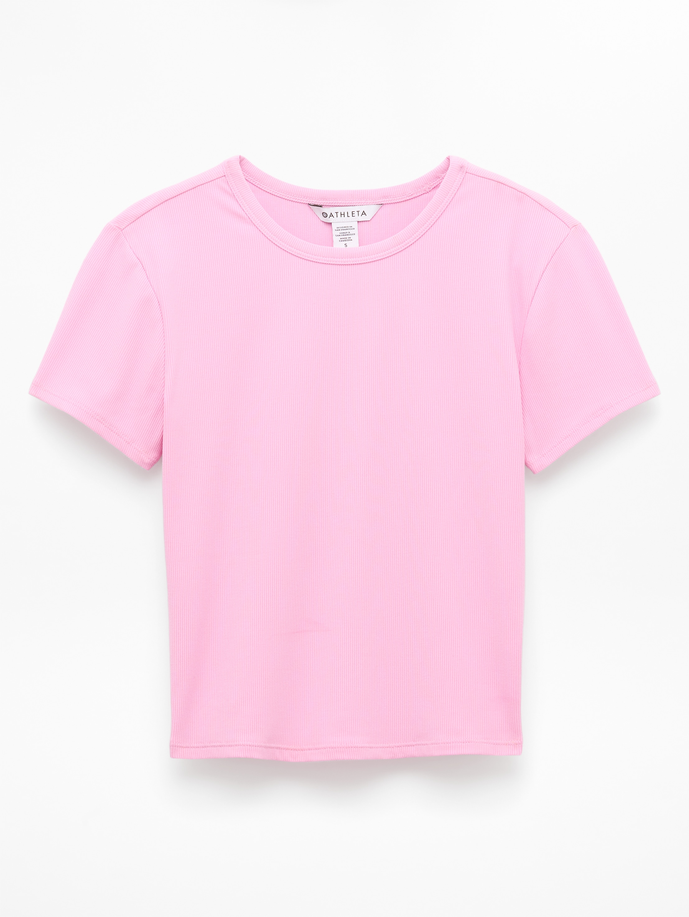 Athleta Signature Rib Crop Tee - Pink (Waterlily)