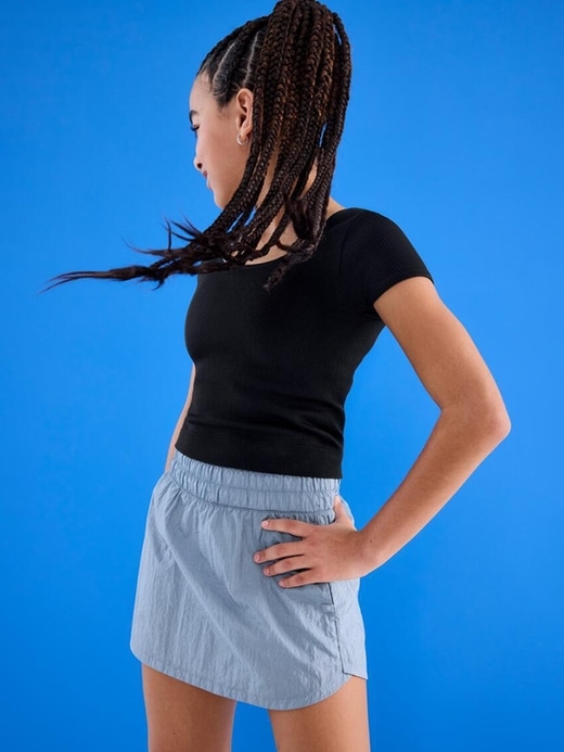 Image number 6 showing, Athleta Girl Rise Above Rib Crop Tee