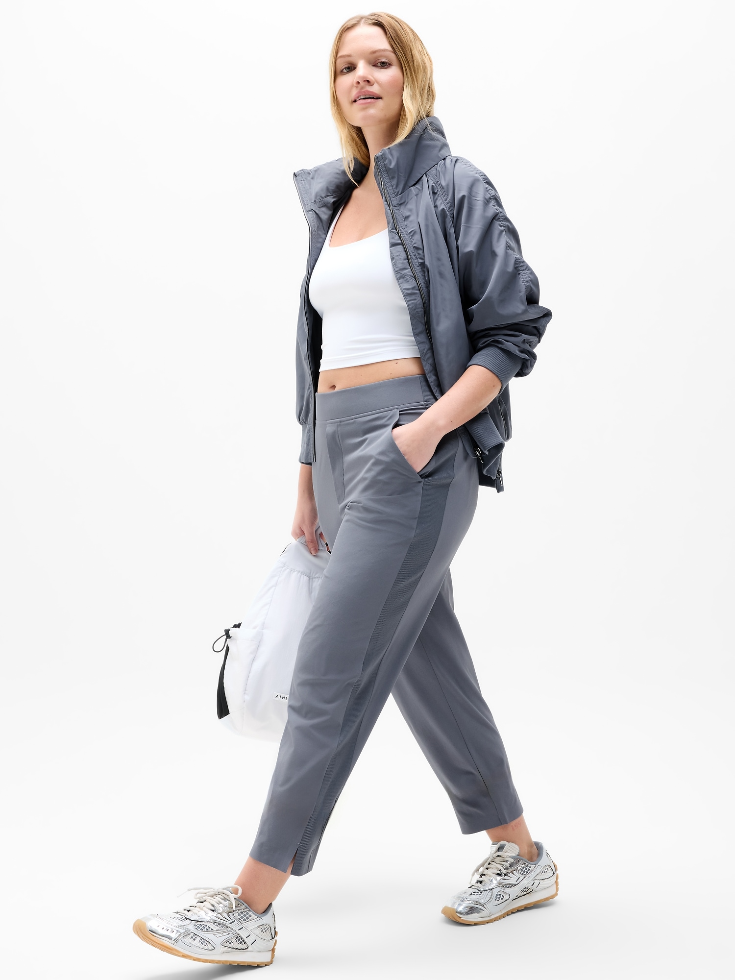 Brooklyn Mid Rise Ankle Pant - Gray
