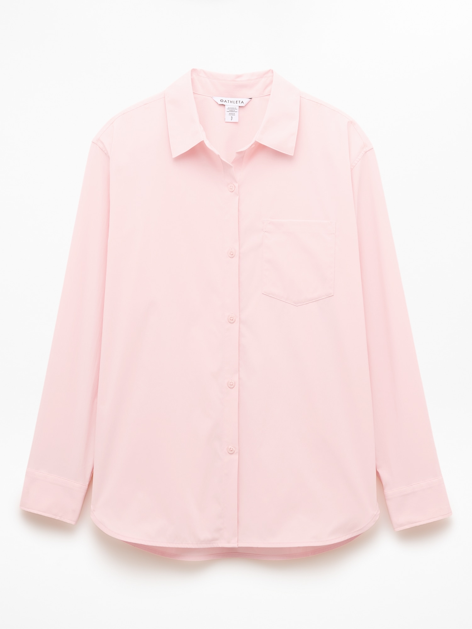 Athleta Midday Relaxed Poplin Shirt - Pink (Pink Sand)