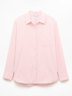 Athleta Midday Relaxed Poplin Shirt - Pink (Pink Sand)