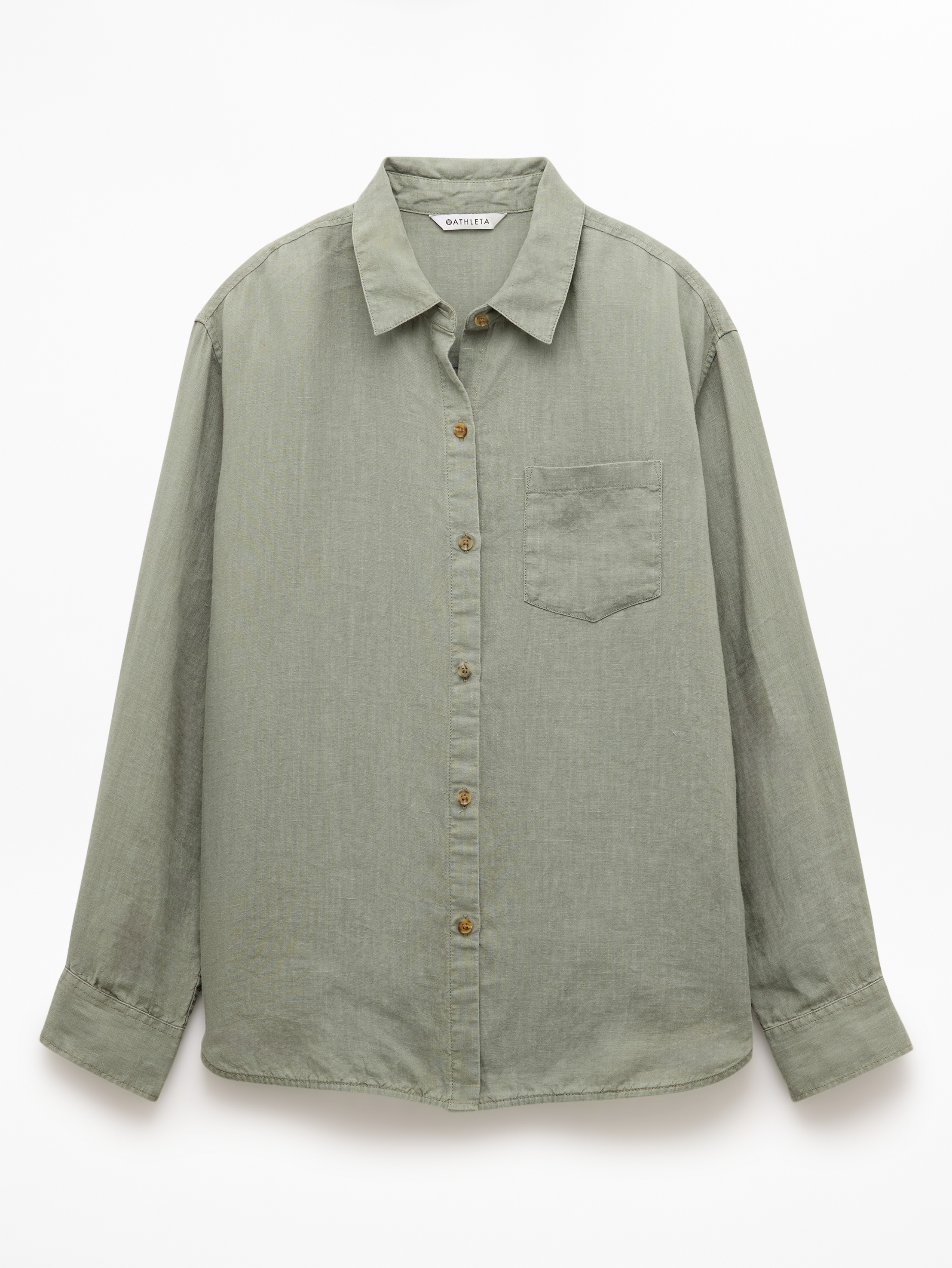 Athleta Retreat Linen Top - Green (Cacti)
