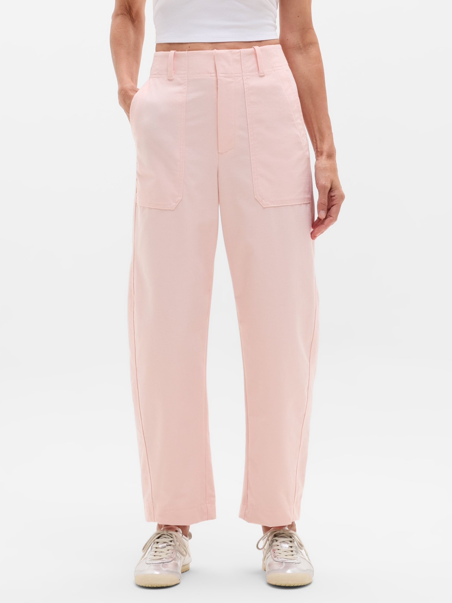 Skyline High Rise Barrel Leg Pant - Pink