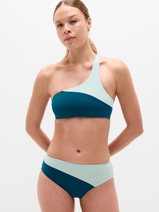 Image number 1 showing, High Waist Cheeky Colorblock Swim Bottom