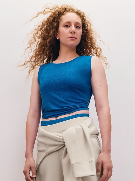 Image number 8 showing, Getaway Linen Blend Muscle Tank