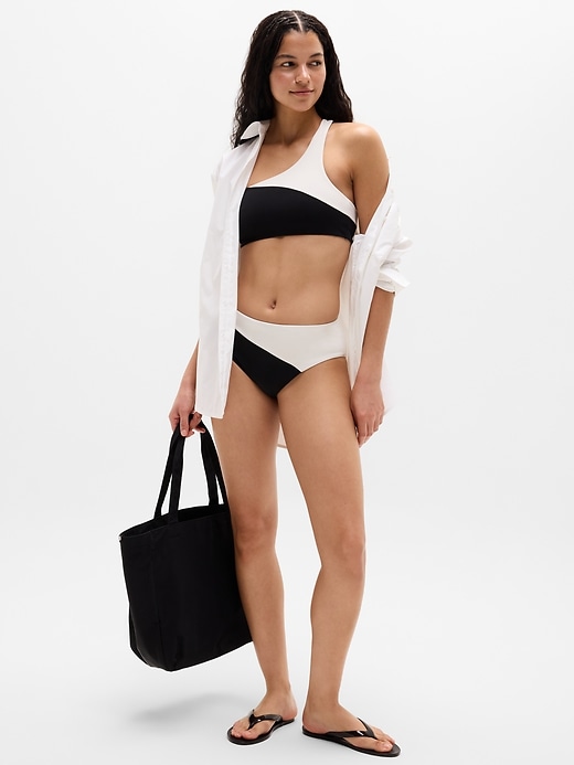 Image number 2 showing, High Waist Cheeky Colorblock Swim Bottom