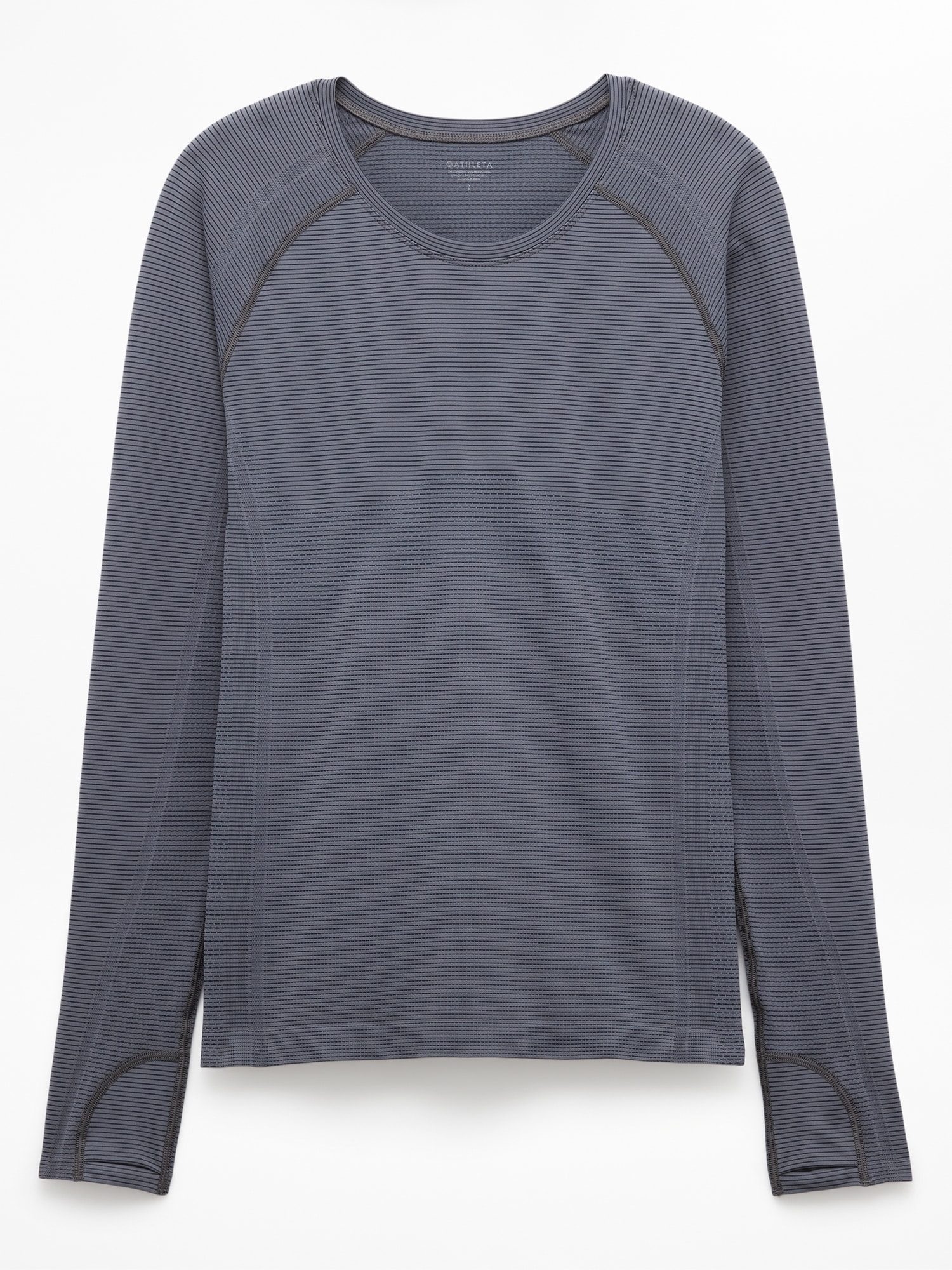 Athleta Momentum Flex Top - Gray (Slate Mini Stripe)