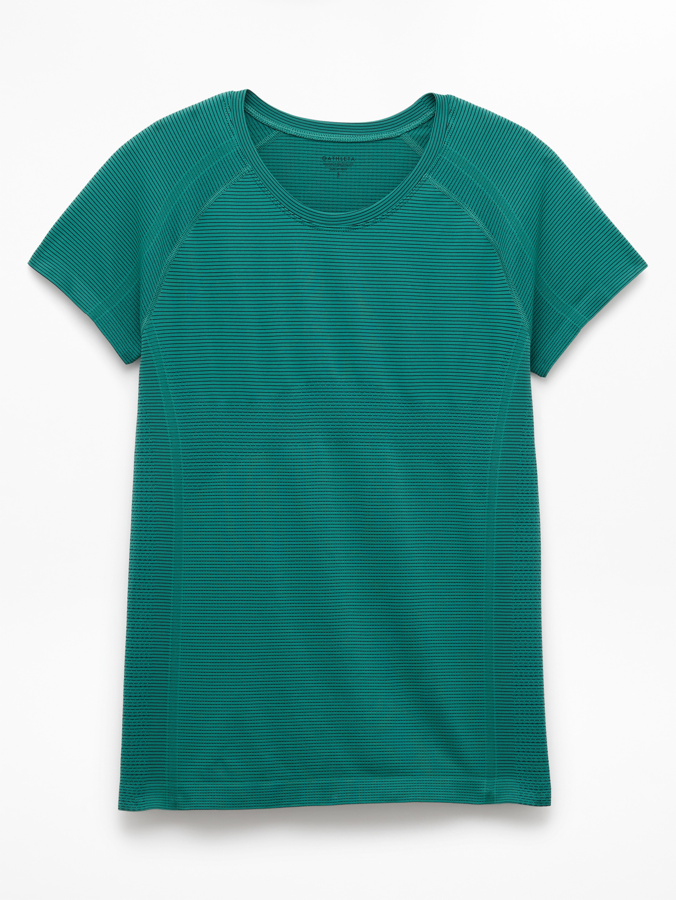 Athleta Momentum Flex Tee - Green (Alpine Mini Stripe)