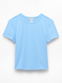 Athleta Signature Rib Crop Tee - Blue (Breeze)