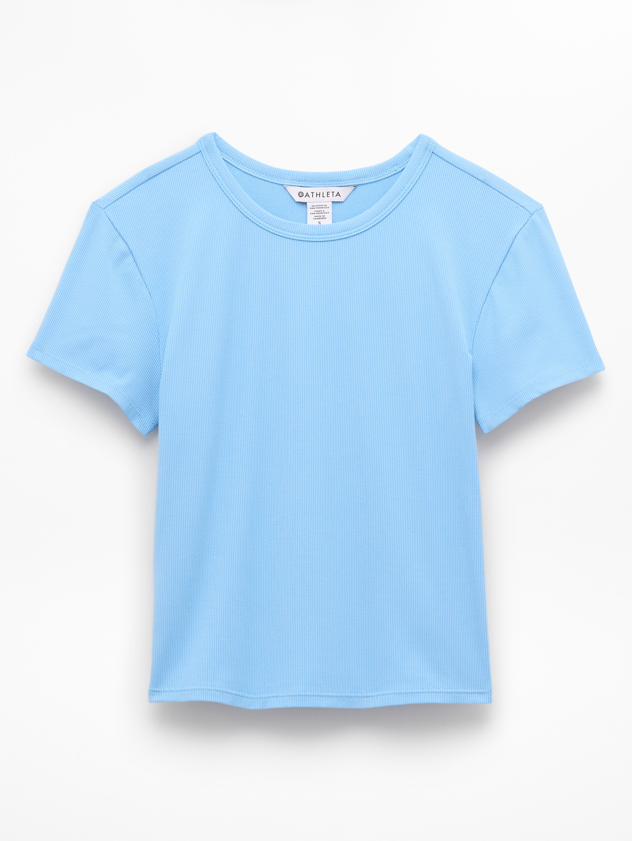 Athleta Signature Rib Crop Tee - Blue (Breeze)