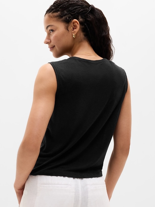 Image number 3 showing, Getaway Linen Blend Muscle Tank