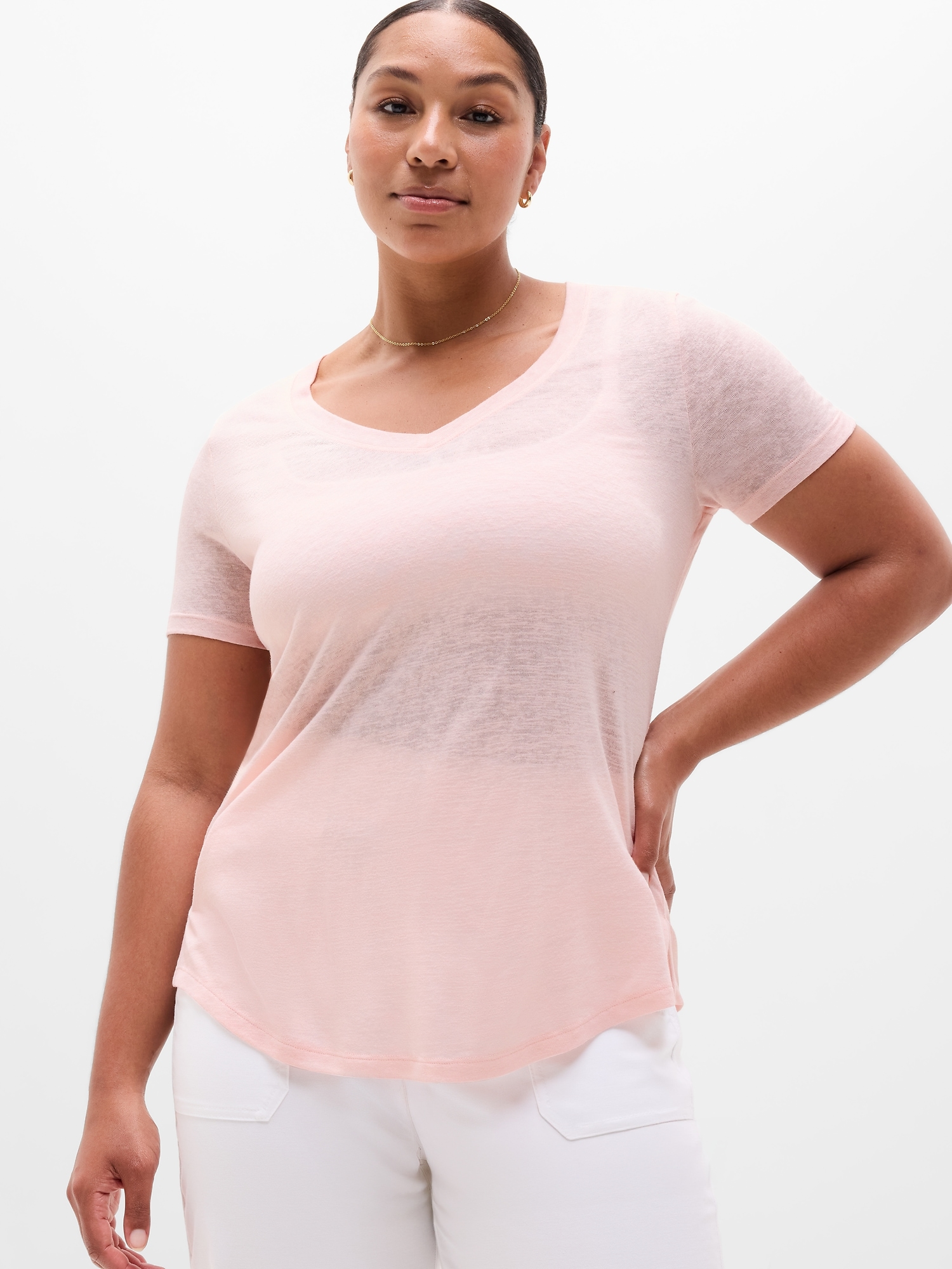Breezy Scoop V-Neck Tee