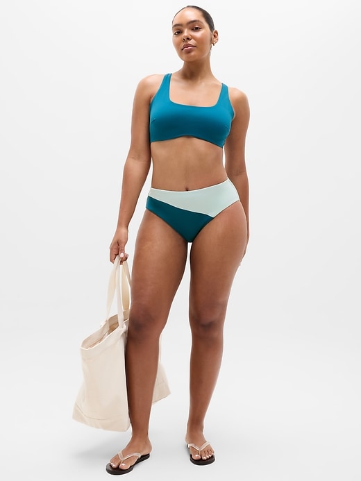 Image number 3 showing, High Waist Cheeky Colorblock Swim Bottom
