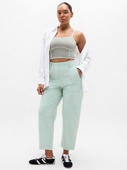 Skyline High Rise Barrel Leg Pant - Green - image 4
