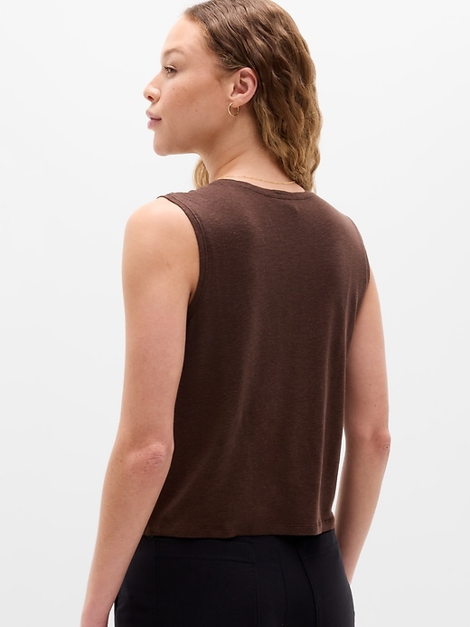 Image number 3 showing, Getaway Linen Blend Muscle Tank
