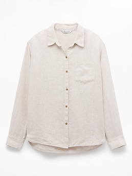Athleta Retreat Linen Top - Beige (Undyed)