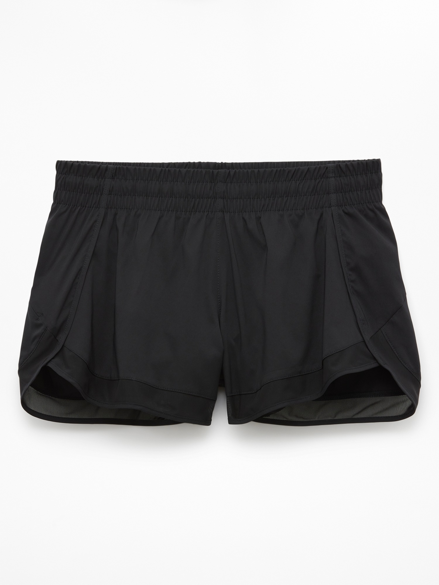 Женские шорты Athleta Mesh Racer Run Mid Rise 4", цвет: Чёрный — фото 8