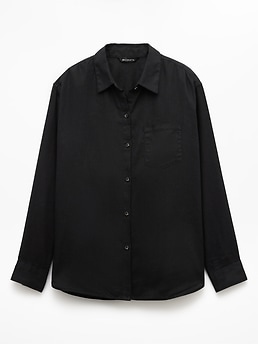 Athleta Retreat Linen Top - Black (Black)