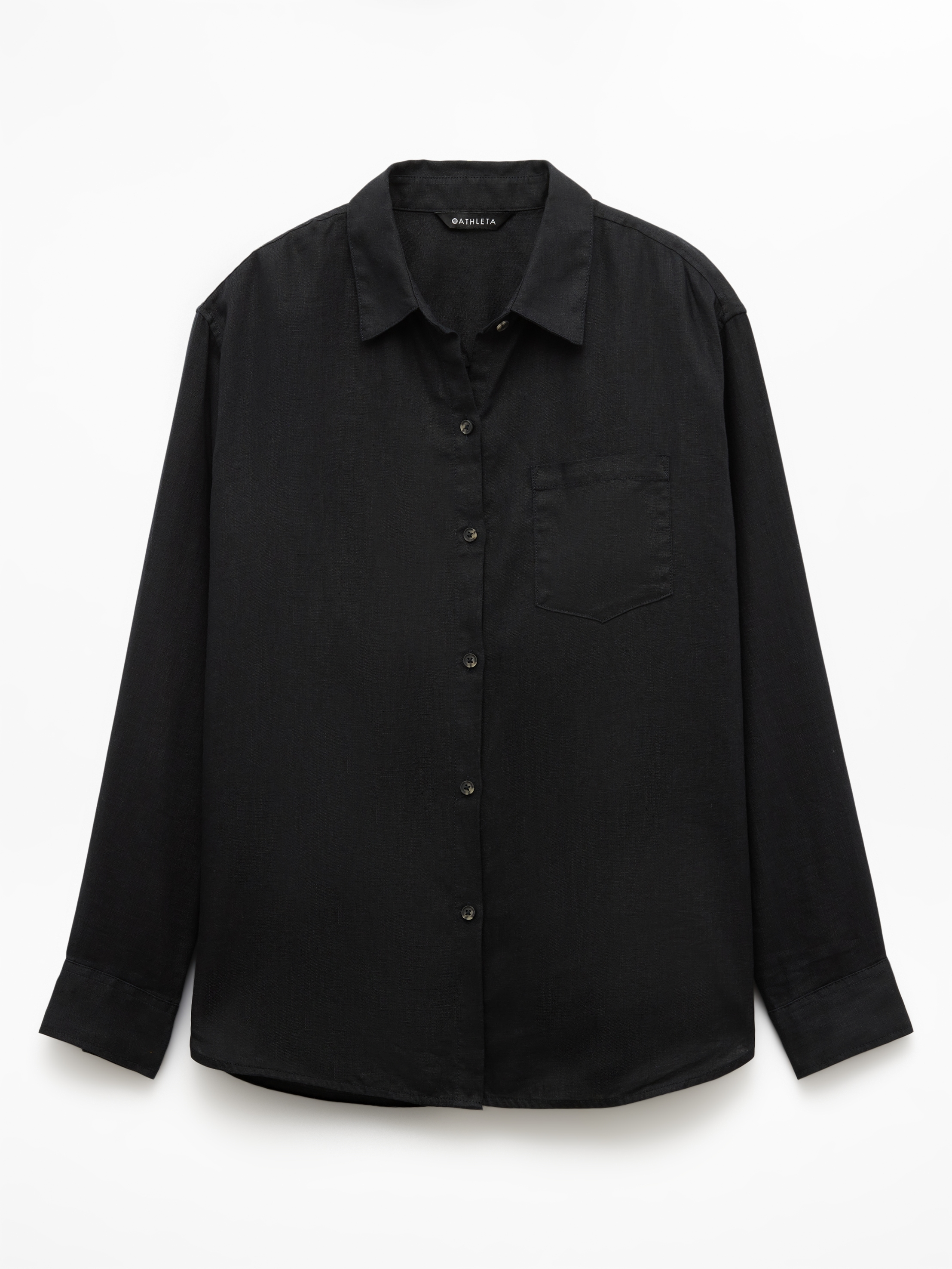Athleta Retreat Linen Top - Black (Black)