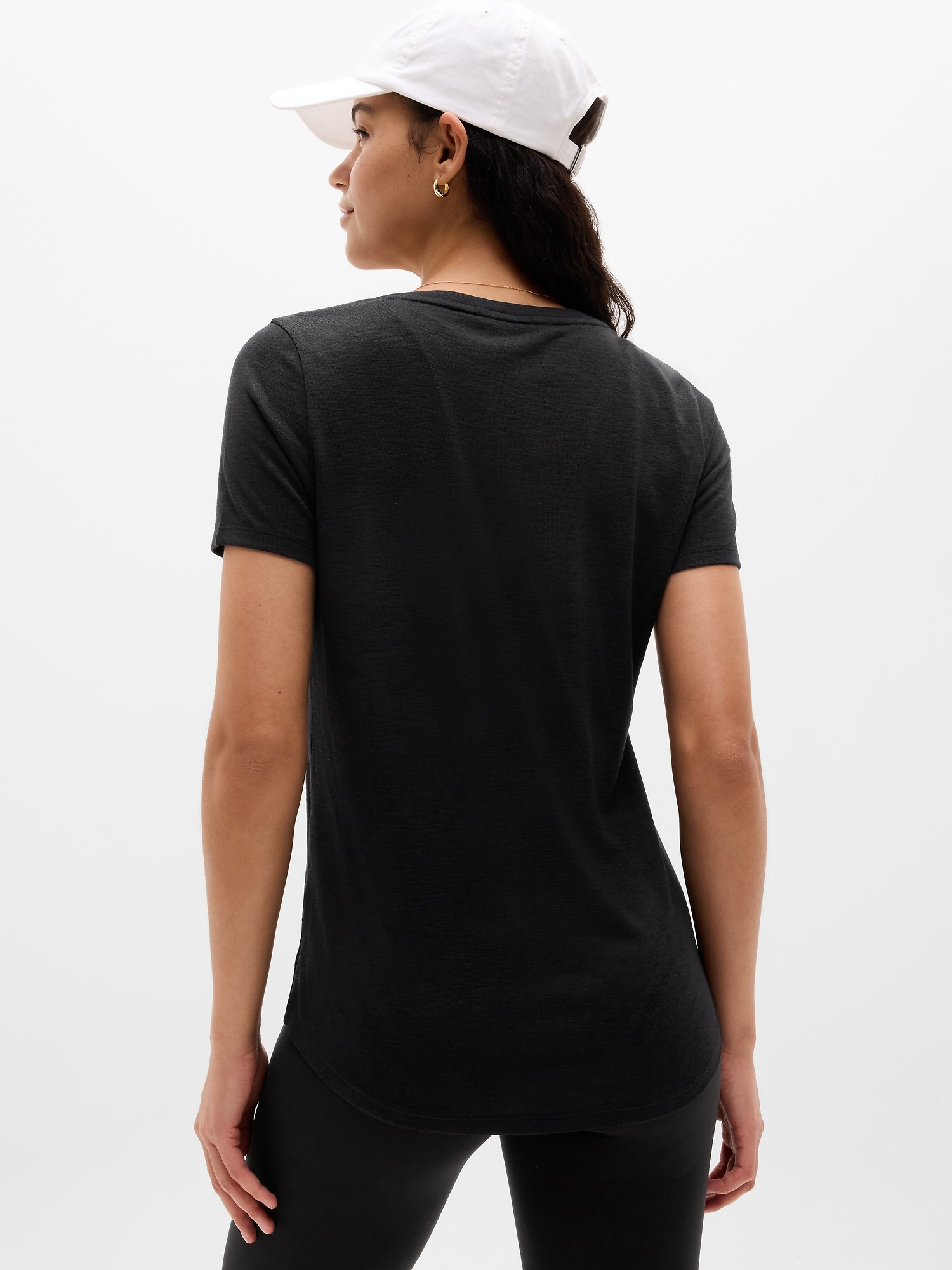 Женская футболка Athleta Breezy Scoop V-Neck, цвет: Чёрный — фото 3