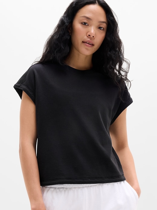 Image number 1 showing, Airy Cotton Terry Sweatshirt Tee