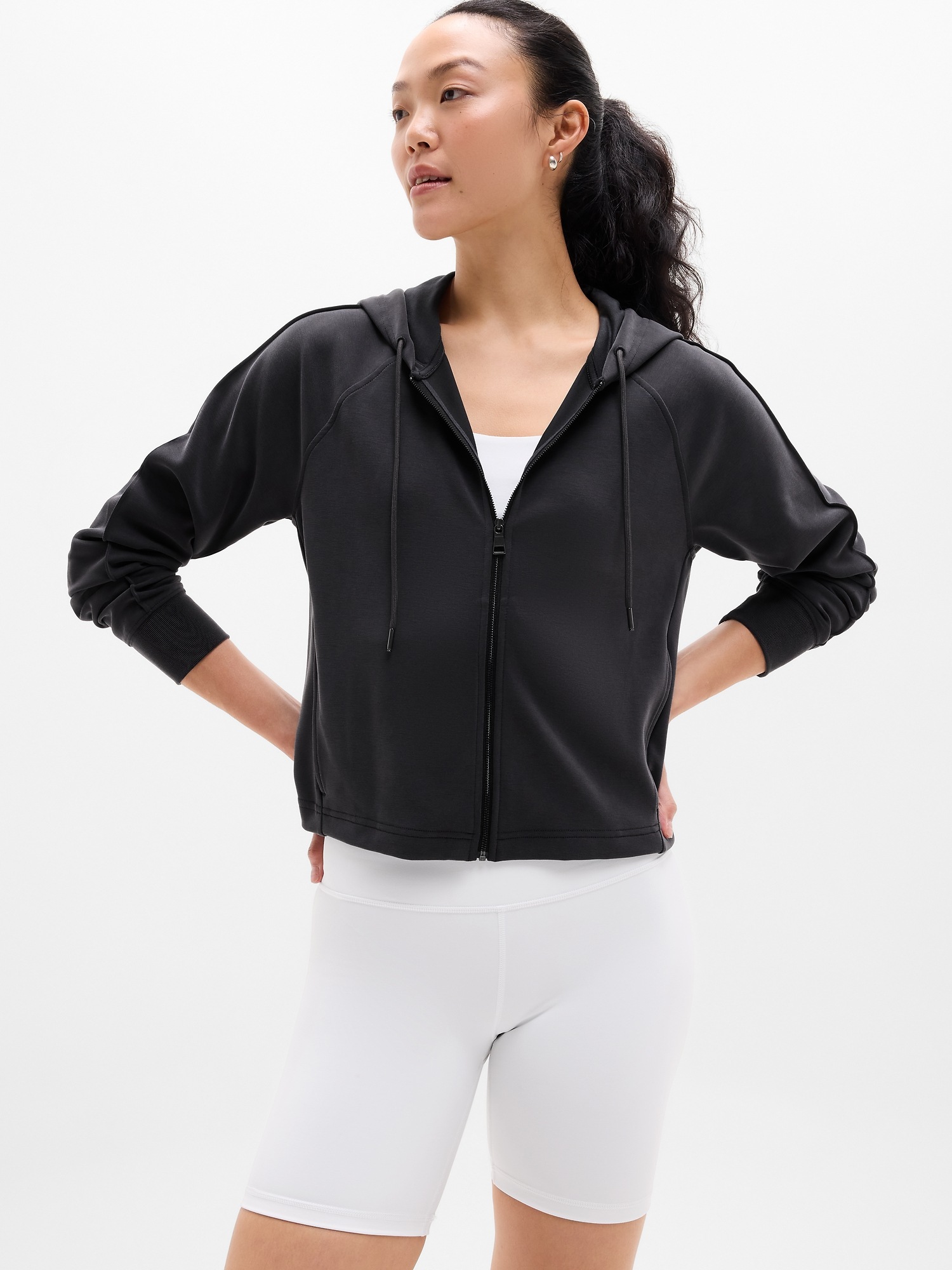 Женские куртки Athleta Seasoft Full Zip, цвет: Чёрный