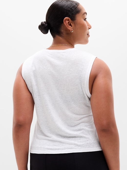 Image number 6 showing, Getaway Linen Blend Muscle Tank