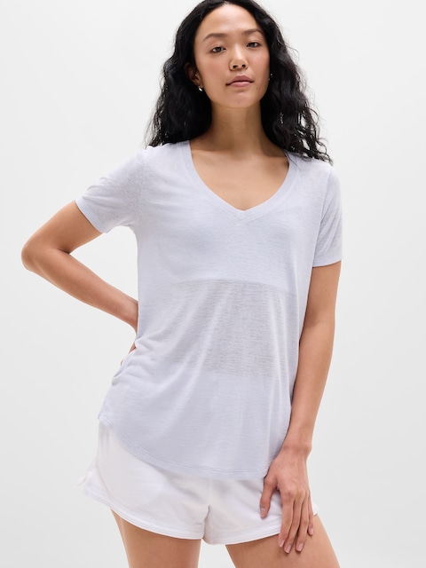 Breezy Scoop V-Neck Tee
