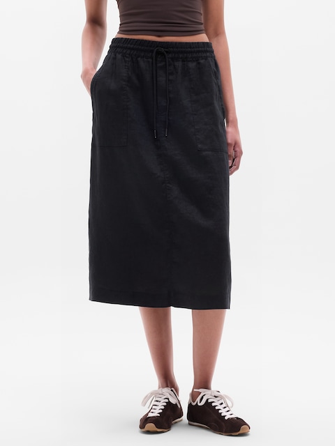 Retreat Linen Midi Skirt